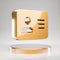 Address Card icon. Yellow Gold Address Card symbol on golden podium