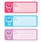 Address label cartoon with cute colorful cat girl suitable for kid address label design