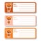 Address label cartoon with cute fox girls on colorful background