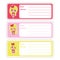 Address label cartoon with cute girl on colorful background suitable for kid address label design