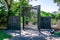 Adelaide botanic garden entrance gate on the west side of the park in Adelaide Australia