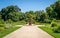 Adelaide botanic garden view with alley green nature and fountain in Adelaide South Australia