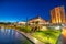 Adelaide Karrawirra Parri river and convention center area at night, South Australia