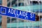 Adelaide street signpost -Brisbane Australia