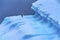 Adelie Penguin Blue Iceberg Closeup Charlotte Bay Antarctica