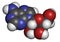 Adenosine (Ado) purine nucleoside molecule. Important component of ATP, ADP, cAMP and RNA. Also used as drug. Atoms are