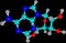 Adenosine molecule isolated on black