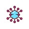Adenovirus color line icon. Vector illustration. Outline pictogram