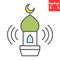 Adhan call color line icon, happy ramadan and religion, mosque vector icon, vector graphics, editable stroke filled