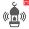 Adhan call glyph icon, happy ramadan and religion, mosque vector icon, vector graphics, editable stroke solid sign, eps