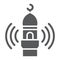 Adhan call glyph icon, religion and islam, mosque sign, vector graphics, a solid pattern on a white background.