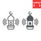 Adhan call line and glyph icon, happy ramadan and religion, mosque vector icon, vector graphics, editable stroke outline