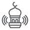 Adhan call line icon, ramadan and religion, mosque sign, vector graphics, a linear pattern on a white background, eps 10