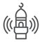 Adhan call line icon, religion and islam, mosque sign, vector graphics, a linear pattern on a white background.