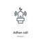 Adhan call outline vector icon. Thin line black adhan call icon, flat vector simple element illustration from editable religion