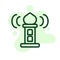 Adhan call outline vector icon. Thin line call to prayer icon.