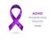 ADHD awareness month, October, purple ribbon web