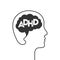 ADHD and brain concept, human mind and attention deficit hyperactivity disorder