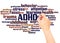 ADHD word cloud hand writing concept