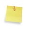 Adhesive note with paper clip