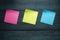 Adhesive note stickers with curled corners