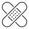 Adhesive plaster line icon, emergency and medicine