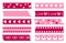 Adhesive types with hearts. Valentine`s day, wedding decorative scotch vector template