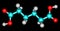 Adipic acid molecular structure isolated on black