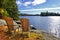 adirondack chairs lake pictures