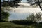 Adirondack Park, New York, USA: A kayaker paddles across Sagamore Lake