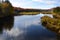 Adirondack river during fall foliage season