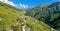 Adishi - Panoramic view on Adishi, a mountain village, located in high Caucasus mountain chains