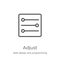 adjust icon vector from web design and programming collection. Thin line adjust outline icon vector illustration. Outline, thin