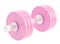 Adjustable metal pink dumbbell isolated