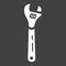 Adjustable wrench glyph icon, build and repair