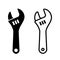 Adjustable wrench glyph icon, Monkey wrench vector