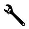 Adjustable wrench glyph icon, Monkey wrench vector