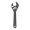 Adjustable wrench glyph icon, tool and repair, monkey wrench sign, vector graphics, a solid pattern