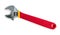 Adjustable wrench with red rubberized handle