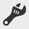 Adjustable wrench or spanner. Fine vector icon
