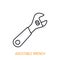 Adjustable wrench or spanner outline icon. Vector illustration. Hand work tools and instrument. Construction industry symbol.