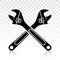 Adjustable wrench vector flat icons on a transparent background