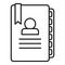 Admin notebook icon, outline style
