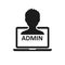 Admin sign on laptop icon â€“ vector