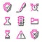 Administration web icons, pink contour series