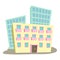 Administrative building icon, cartoon style