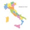 Administrative color vector map of Italy