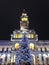 Administrative Palace with Christmas street decorations- Arad. Arad county, Romania