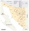 Administrative and political map of the mexican state of sonora in spanish language