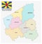 Administrative and political vector map of the belgian province west flanders with flag